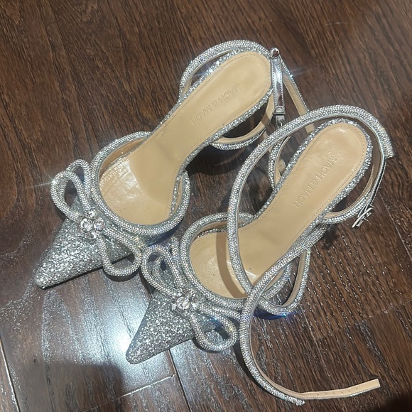 Glitter Double Crystal Bow Pointed Toe Pump - Picture 6 of 7